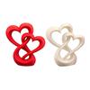 yangyizhi Intertwined Hearts Figurine, 3D Printed Love Statue, Table Centerpiece Sculpture for Living Room Wedding Romantic Gift