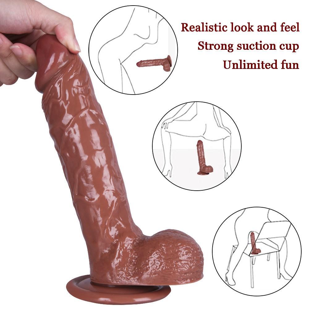 9.45 Inch Huge Dildos Strapon Thick Giant Realistic Dildo Anal Butt with Suction Cup Big Soft Penis Sex Toy For Women