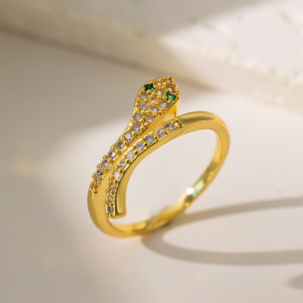 Micro-Inlaid Zircon Fashion Open Ring - Adjustable Luxury Index Finger Jewelry for Women