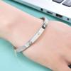 Stylish Zirconia Open Cuff Bracelet - 4MM/6MM Stainless Steel Couple Design
