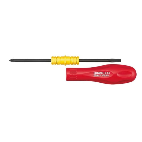 

HOZAN Universal Interchangeable Screwdriver, Phillips and Flathead, No. 1, -4.0 x 0.55mm, D-54