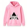 Kids Boys Girls Hooded Sweatshirt, Funny Peeking Cat Triangle Graphic Casual Pullover Hoodie, Soft Long Sleeve Streetwear for Children