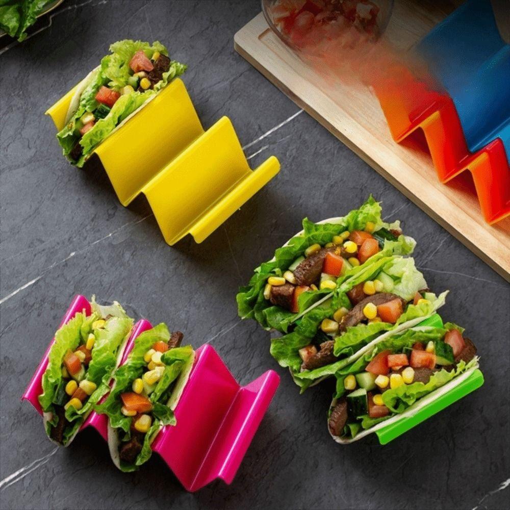 6pcs Microwaveable Colorful Taco Holder High Temperature Resistant Taco Stands  Dinning Table