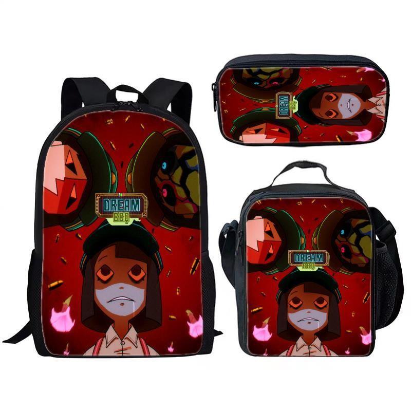 Bbq Dream Ena Pattern Printing Backpack Lunch Bag Pen Case Set For Gift Student