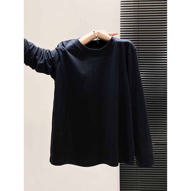 Women's Long Sleeve Cotton Base Layer - Warm, Regular Fit for Spring, Autumn, Winter - Plus Velvet Inner Layer