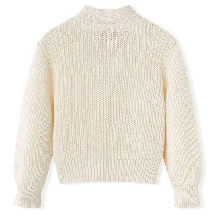 Cardigan bébé - vidaXL - 100% coton - Col V - Manches longues - Blanc neige