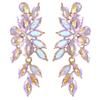 Luxe Alloy Flower Drop Earrings For Women With Sparkling Diamonds And Fashion Style