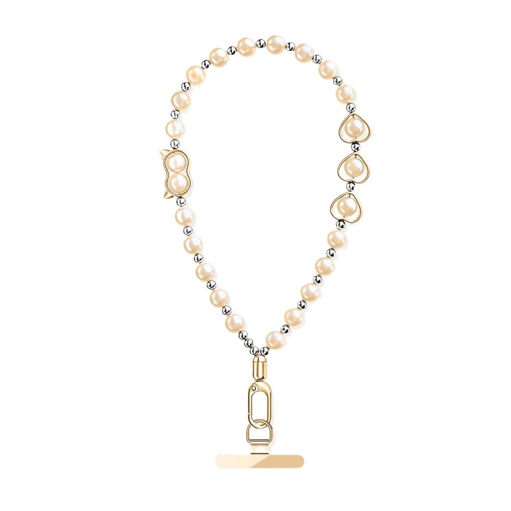 

Heart Mobile Phone Chain Handmade Cellphone Charm Beaded Phone Lanyard Christmas Present золотий