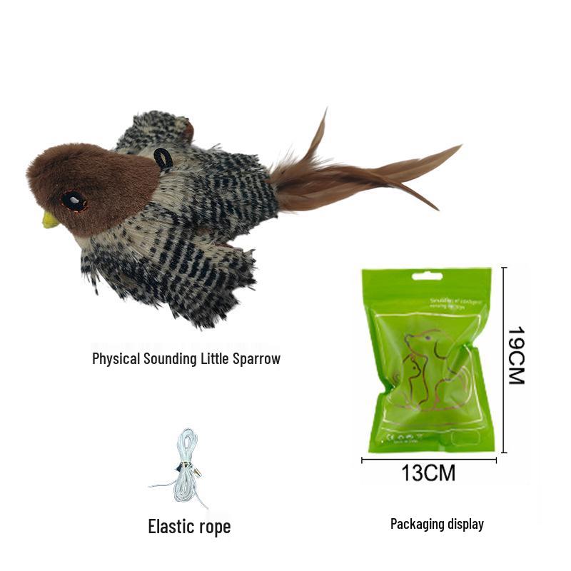 Jucărie Electrică Pisică Vrăbioară cu Telecomandă - Simulator Interactiv de Aripi pentru Joacă Solitară pentru Pisici