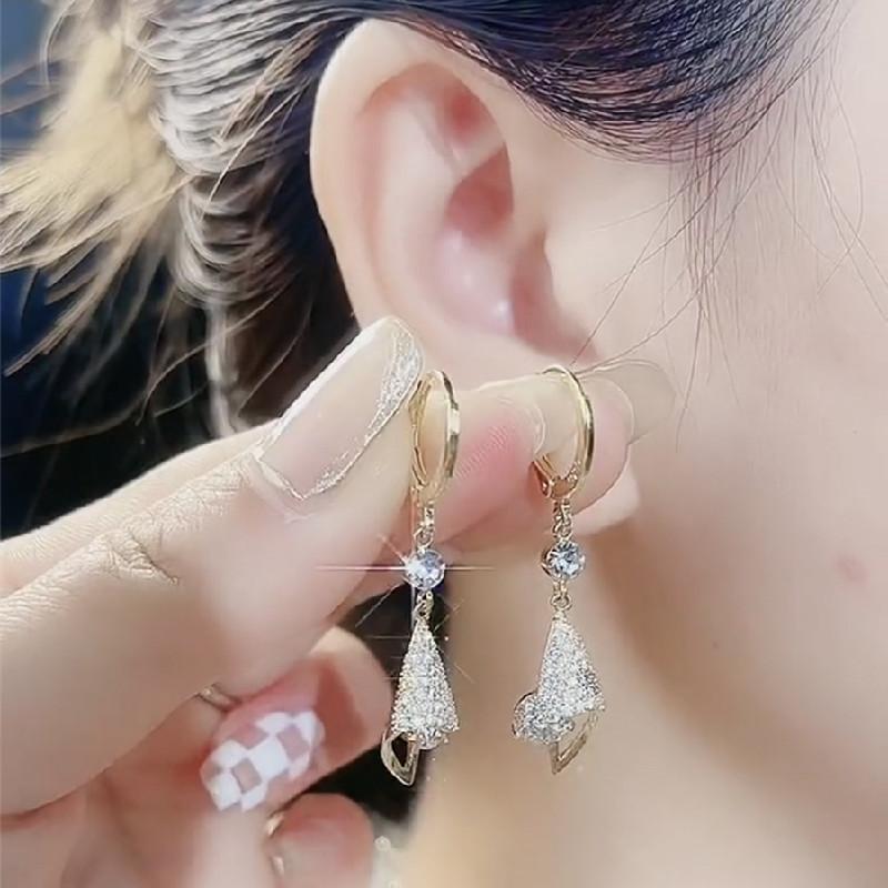 925 Silver Needle Geometric Pearl Earrings For Women Fashion Earrings Flowing Tassel Earrings Elegant Jewelry