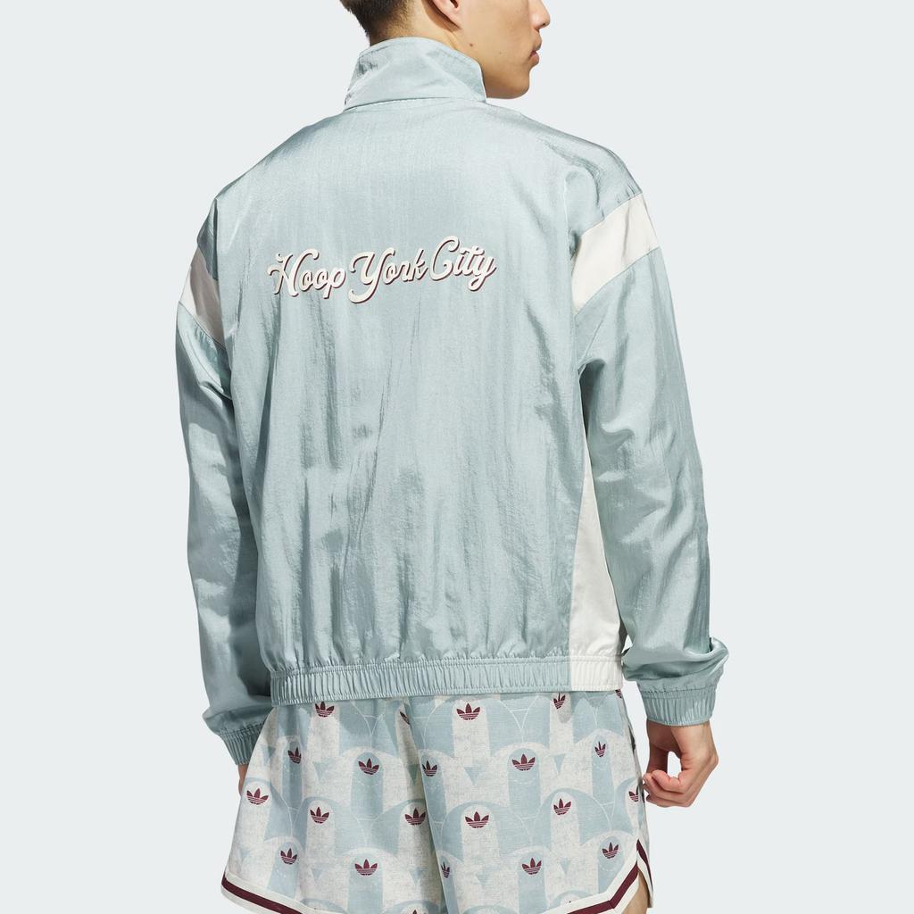 Adidas Originals X Hoop York City Kollaborationslogo Halb-Zip Langarmjacke Unisex Jacke Grün JC5971