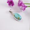 Natural Arizona Turquoise Pendant, Oval Pendant, 925 Sterling Silver Handmade Turquoise Jewelry, Gift for Sister, Kingman Turquoise Pendant