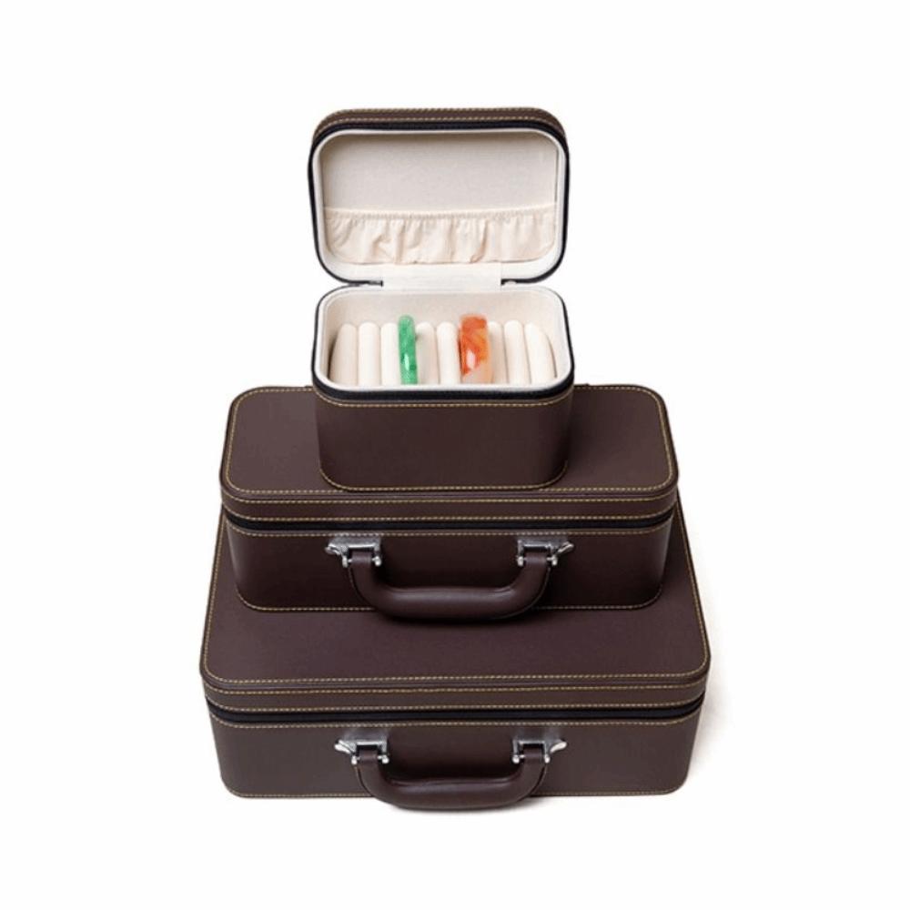 Rings Necklace Jewelry Storage Boxes Velvet Inner Bracelet Carrying Case Travel Use