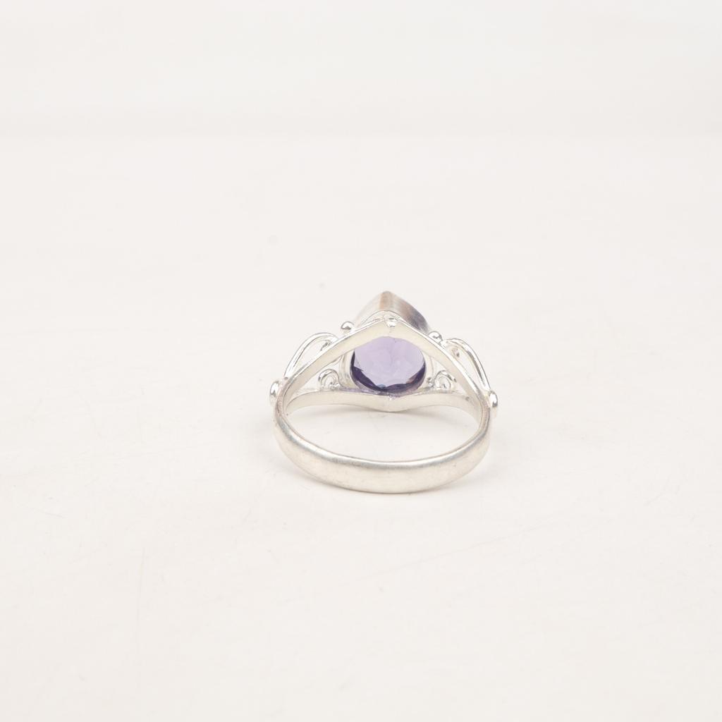Natural Iolite Gemstone 925 Sterling Silver Jewelry Handmade Designer Boho Ring RR-46-10