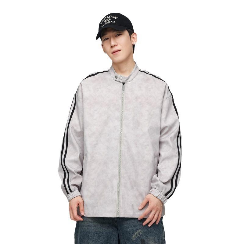 Американская ретро куртка с тремя полосками мужская ранняя осень новая модная брендовая — фото 6