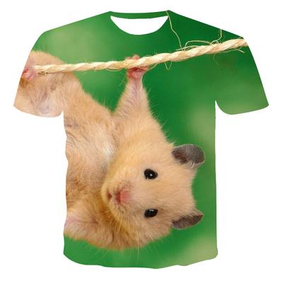 Funny Hamster Graphic Children's Clothing Cute Girl T-Shirt Short Sleeve Kids Summer Clothes Casual Boys Tshirt Round Neck Tops