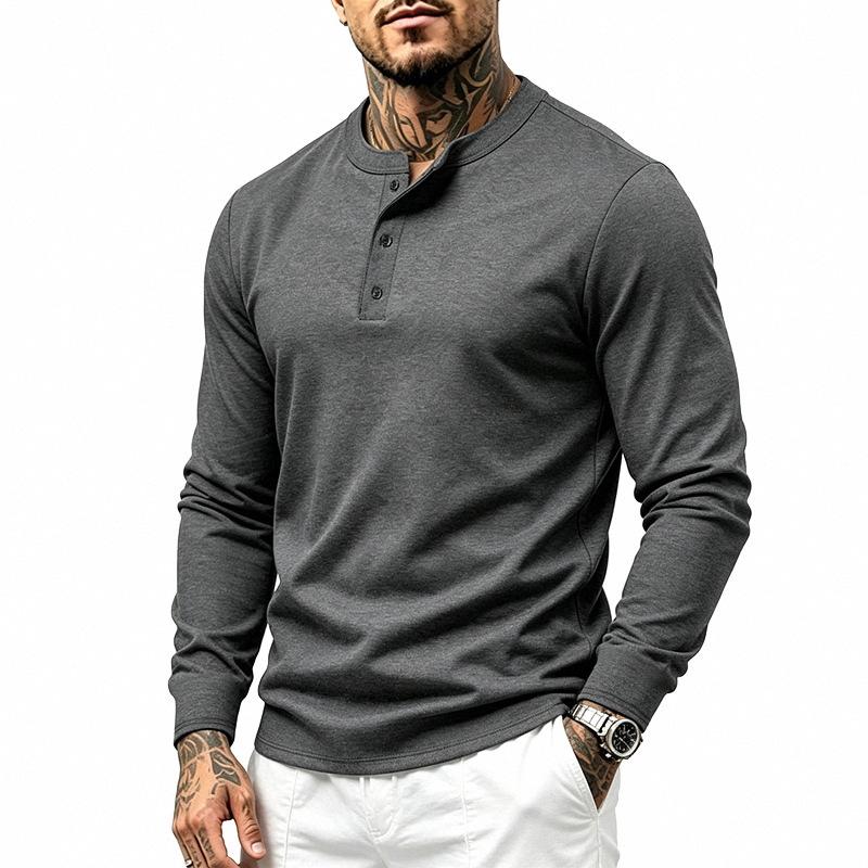 Herren S EU Größe Langarm T-Shirt Slim Fit Lässig Basisschicht