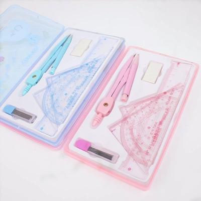 1 set di strumenti di disegno bussola righello geometria matematica set di cancelleria professionale per studenti con scatola
