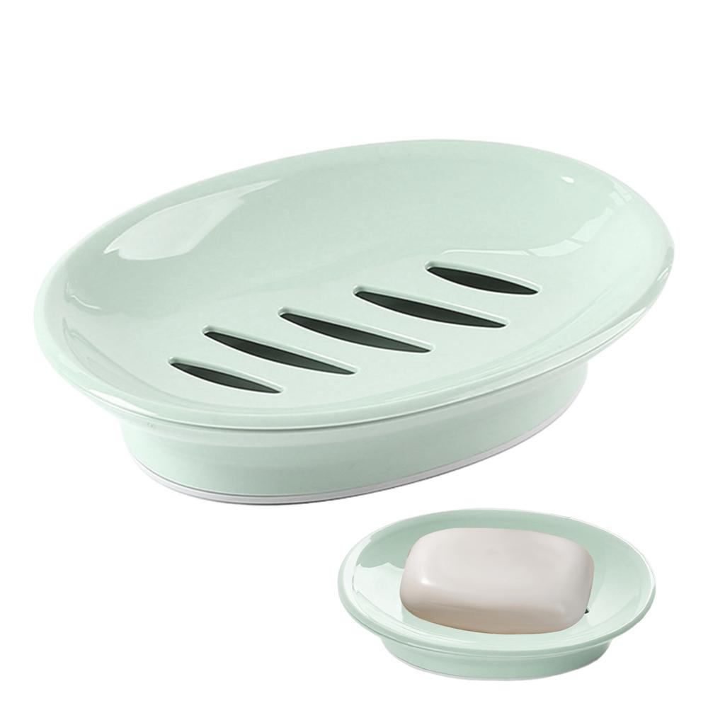 Soap Dish with Drain Spout Integrated Drainage Design Bar Soap Holder Soap Box Soap Case Holder for Bathroom & Kitchen