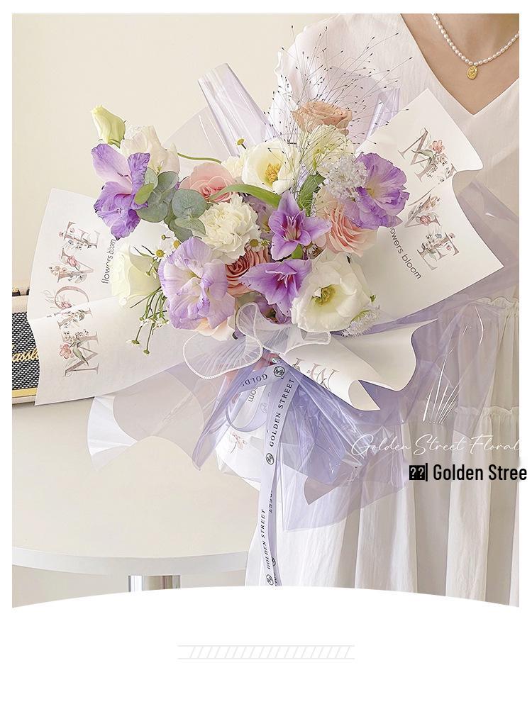 Solid Color Glassine Waterproof Floral Wrap for DIY Bouquets