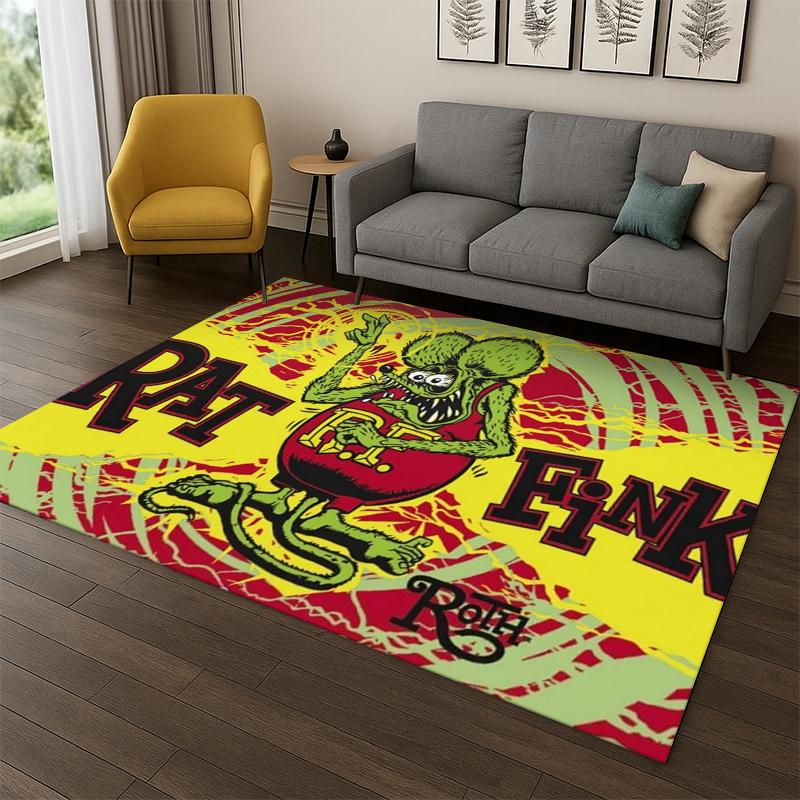 Rat Fink Cartoon Raceauto Moto Bord Tapijt Vloerkleed voor Slaapkamer Woonkamer Bank Deurmat Huisdecoratie, Kinder Spelruimte Tapijt Antislip