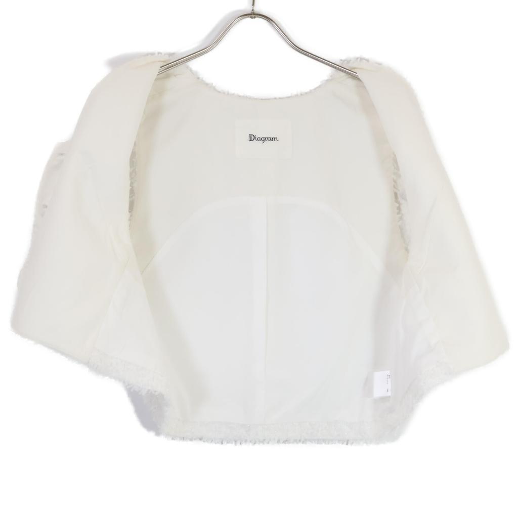 Diagram Good Condition 23 Year Old Tweed Shorts Jacket 36 whiteUsed