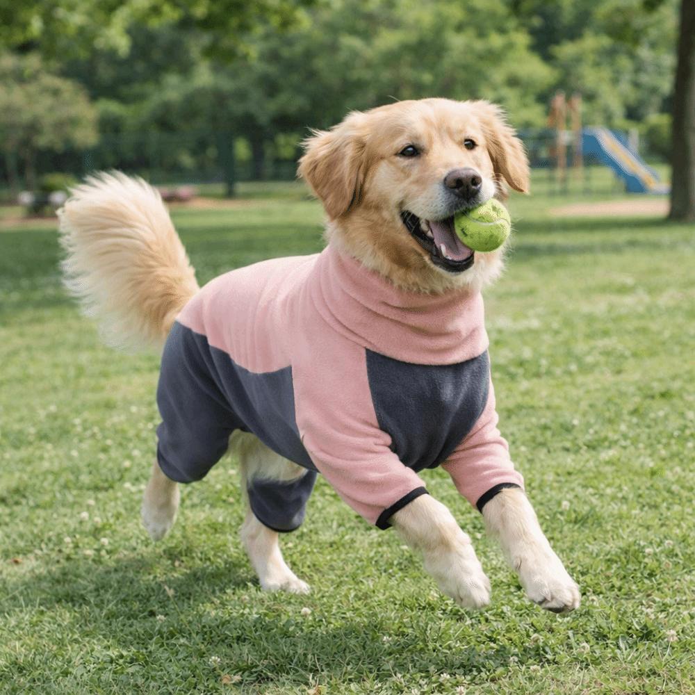 Costum de iarnă impermeabil pentru câine cu guler înalt, cu patru picioare, haine din fleece pentru câine, activități în aer liber