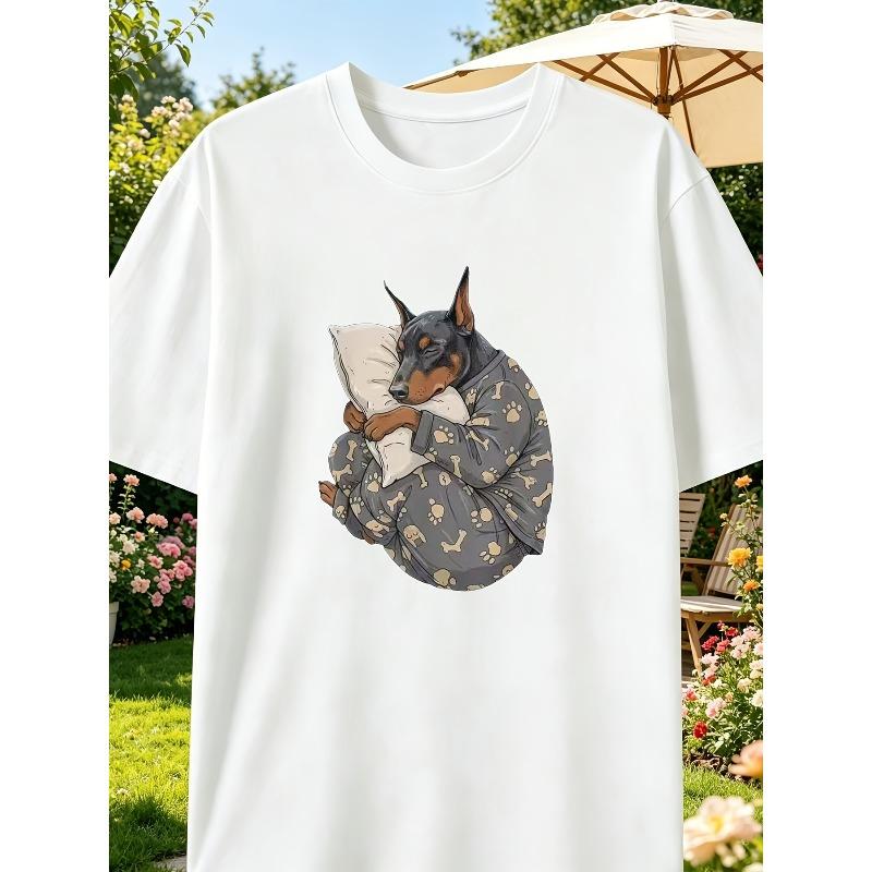 Men S Casual for sports Fashion Trendy Fitness Outdoor Home Short-Sleeve T-Shirt, Featuring a Printed Pattern, Comfortable, Suitable for Sports S
