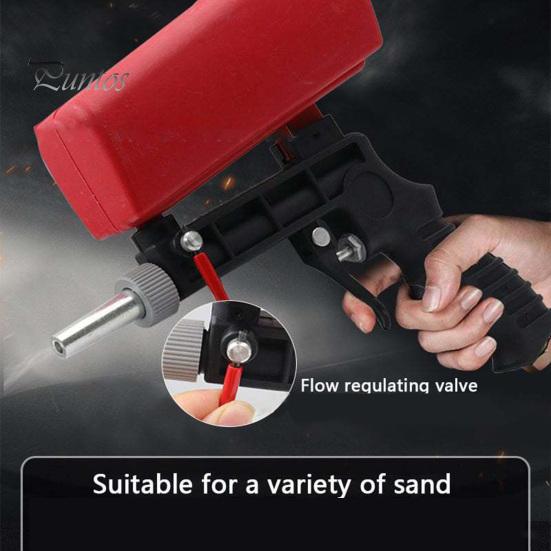 

Ручний інструмент для піскоструминної обробки з резервуаром великої місткості Ергономічний дизайн ручки Клапан регулювання потоку Портативний комплект для піскоструминної обробки червоний