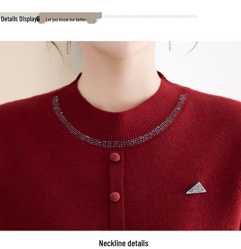 Women's Winter Plus Velvet Knitwear - Stylish Thickened Outfit for 40-60 Years Old