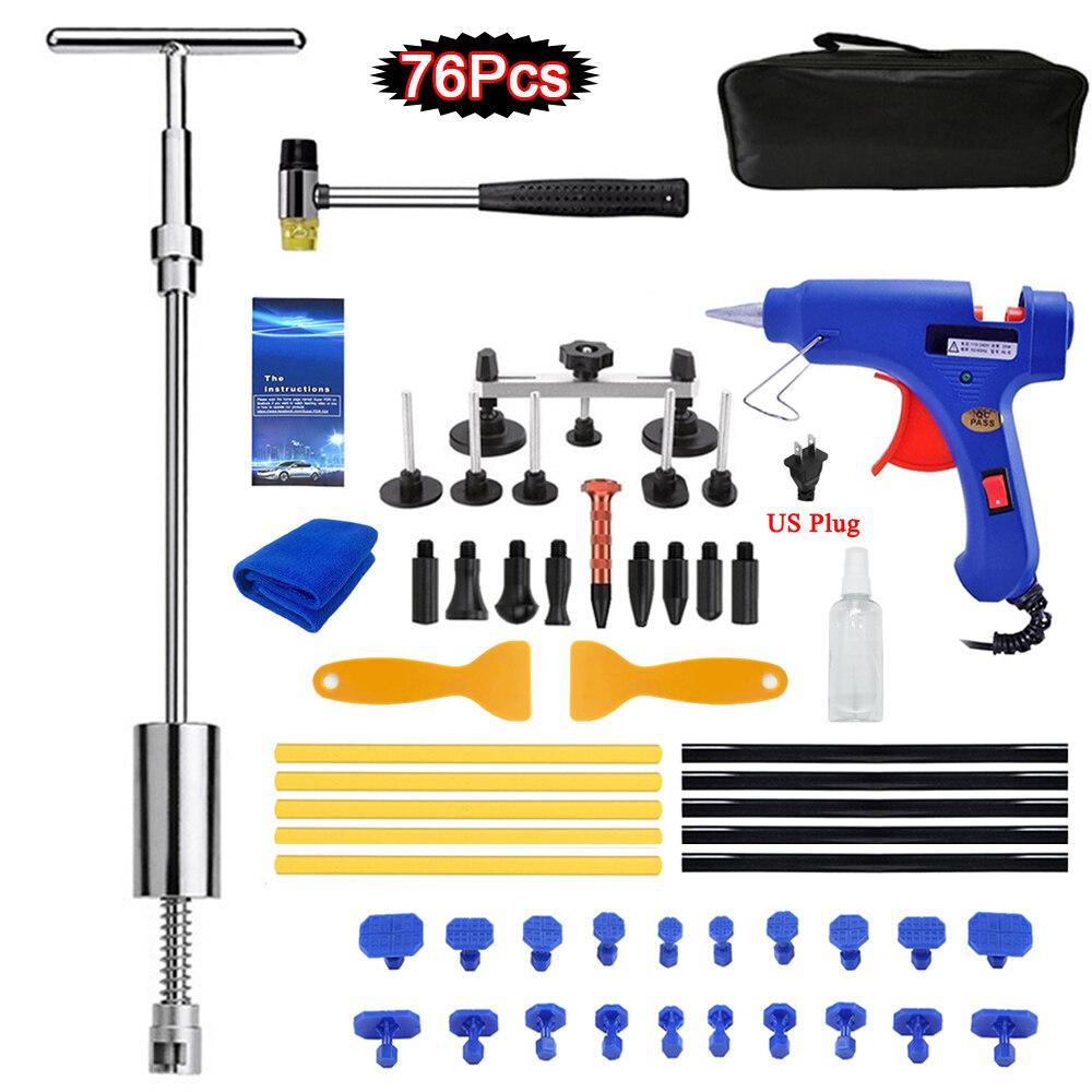 

Инструменты для ремонта вмятин автомобиля, комплект для ремонта вмятин без покраски, наборы для удаления вмятин на кузове без покраски, съемник вмятин для автомобилей Kit 1 76Pcs(EU Plug)