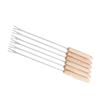 6pcs Stainless Steel Fondue Forks Cheese Fondue Sticks Smore Sticks with Wooden Handle Heat Resistant for Chocolate