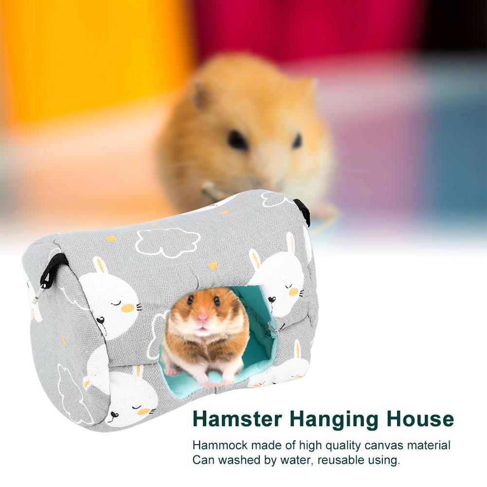 Four Seasons Canvas Gray Hamster Hammock Hanging House Nest for Chinchillas Small PetsGray Small Rabbit