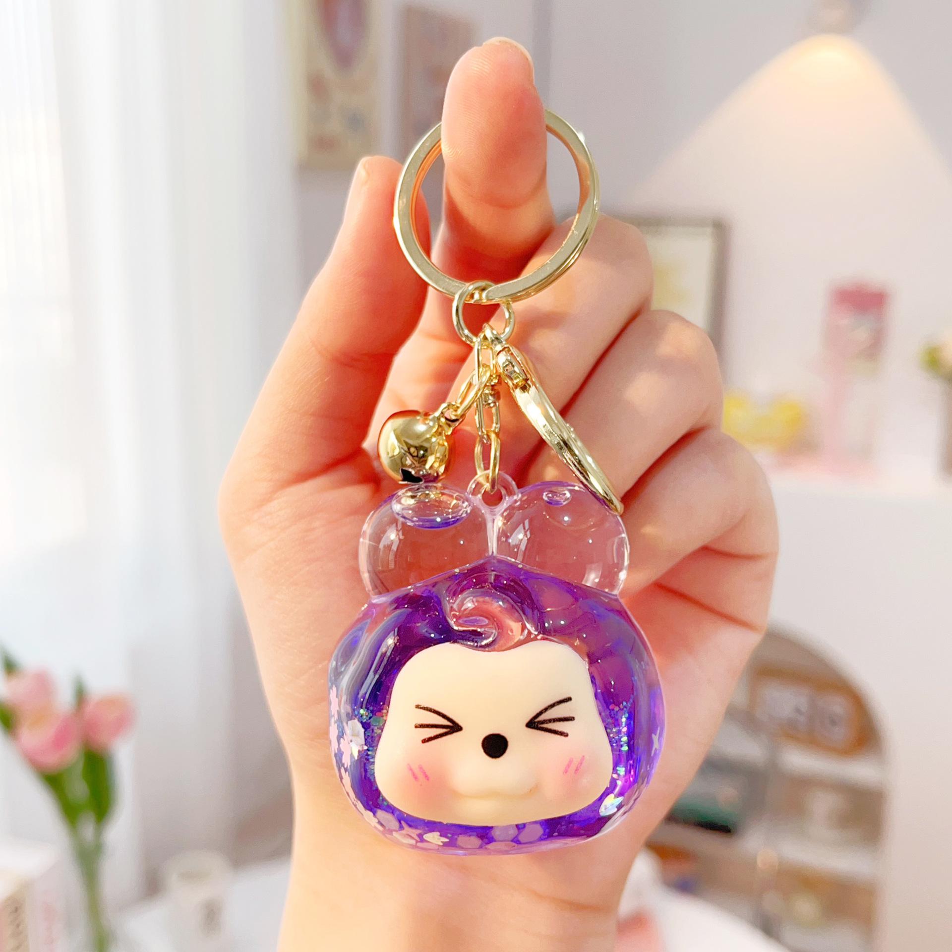 

Big-Eyed Frog Glitter Keychain - Cartoon Oil-Filled Acrylic Ornament, Popular Live Broadcast Style Toy