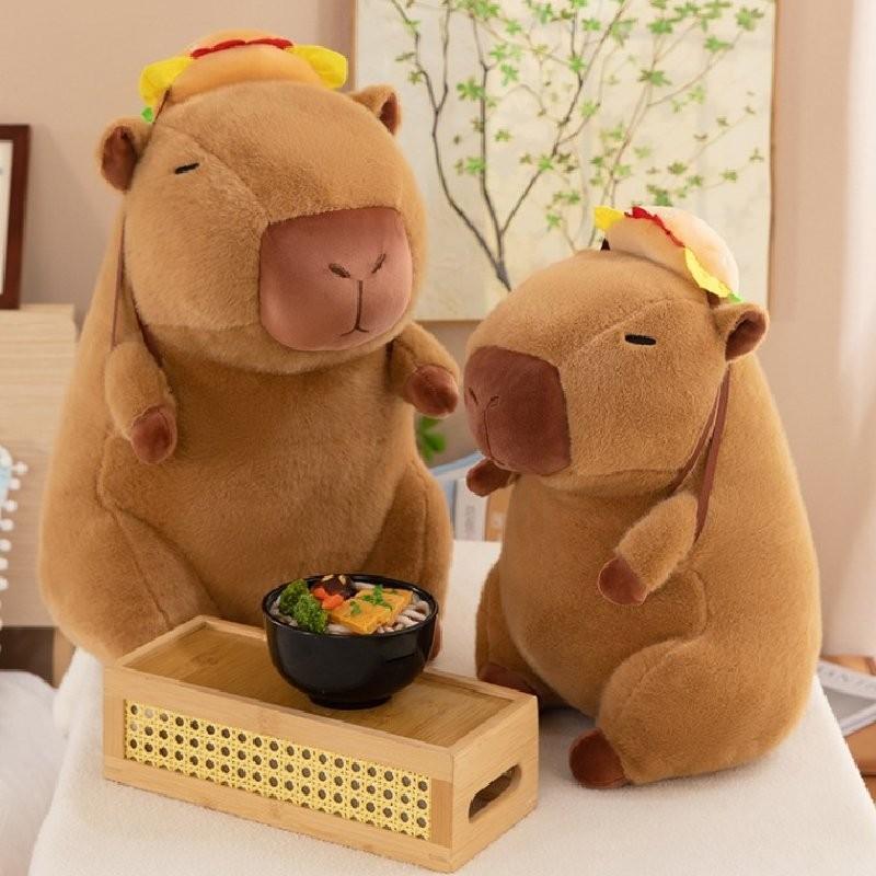 Backpack Capybara Hamburger Plush Toy Room Decoration Children Gifts Christmas