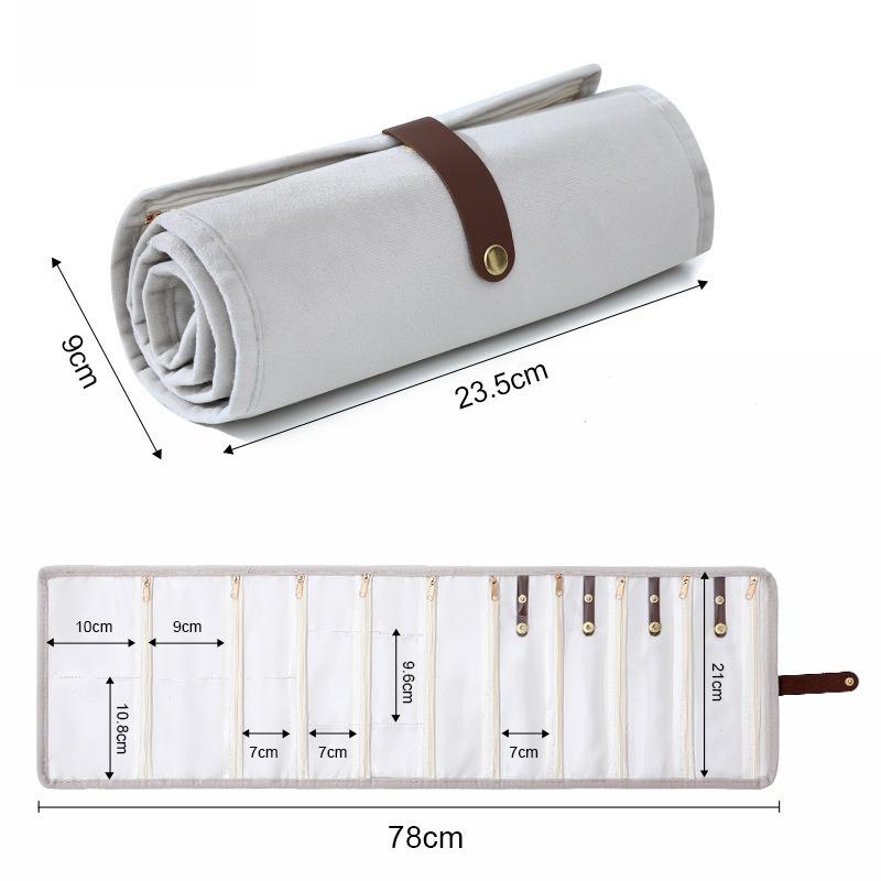 1PC Jewelry Storage Bag Multi Layer Earrings Necklace Organizer Portable Roll Up Design Travel Accessories Pouch
