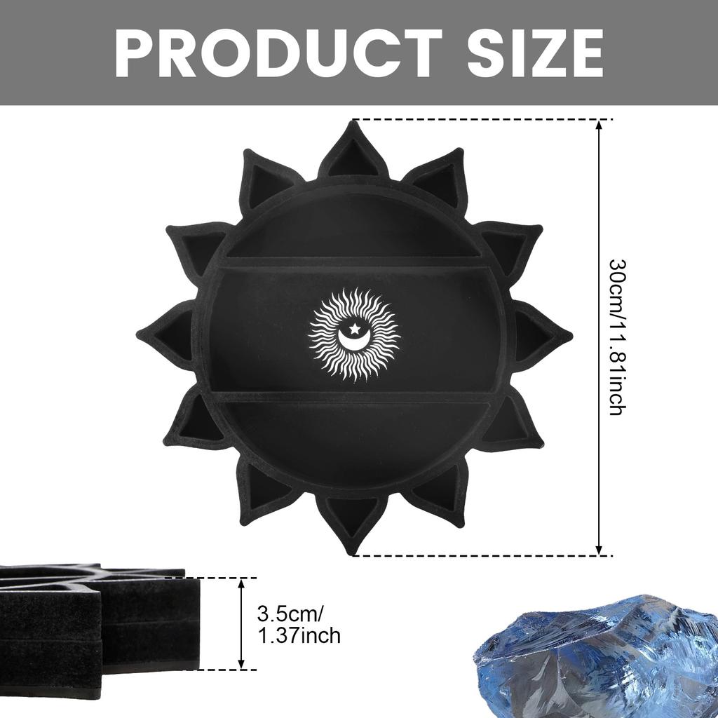 Wooden Crystal Display Stand Black Wall Mounted Floating Shelf for Wall Gemstones Statues Art Small Plants Candles Home Decor