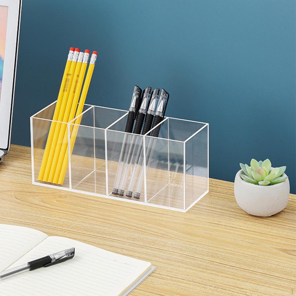 Eyebrow Pen Container Makeup Brush Holder Accessories Freestanding Birthday Gift 3 Compartments
