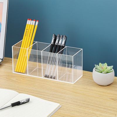 Eyebrow Pen Container Makeup Brush Holder Accessories Freestanding Birthday Gift 3 Compartments