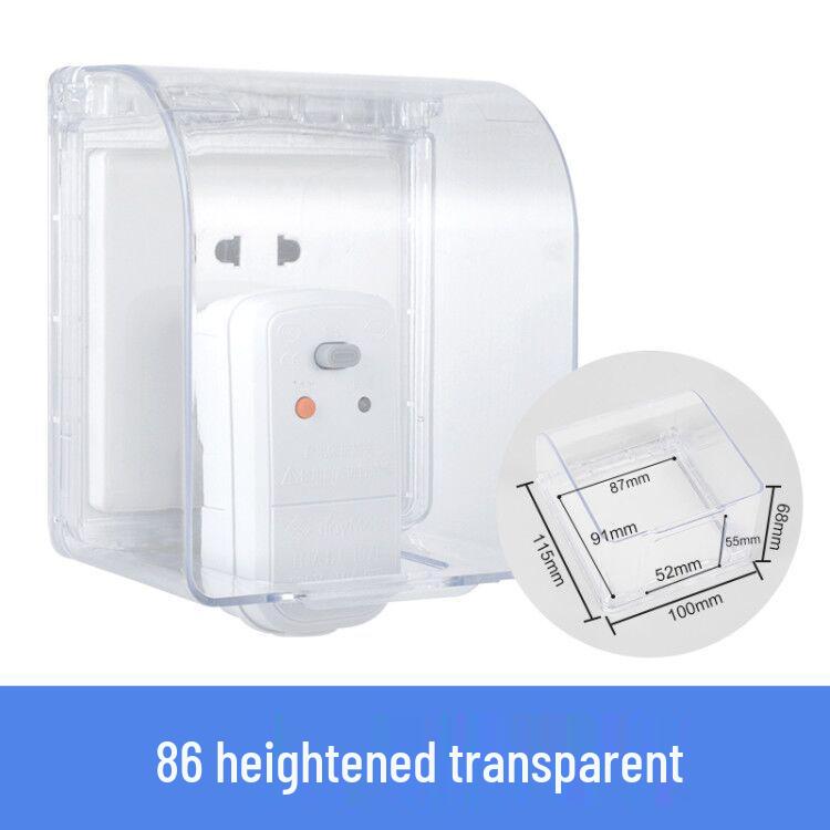86 Type Transparent Self-Adhesive Waterproof Socket Cover for Bathroom Switches