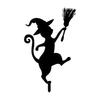 Elegant Black Metal Feline Lawn Statues Suitable For Yard Decoration No Tool Installation Required Durable Metal Craft