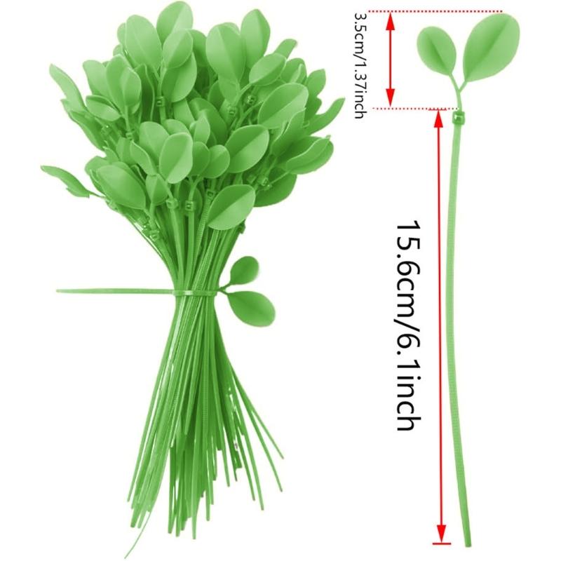 Blattform Grüne Nylon-Kabelbinder für Gartenpflanzenstütze und Dekoration Wiederverwendbar Wetterfest für Innen- und Außeneinsatz