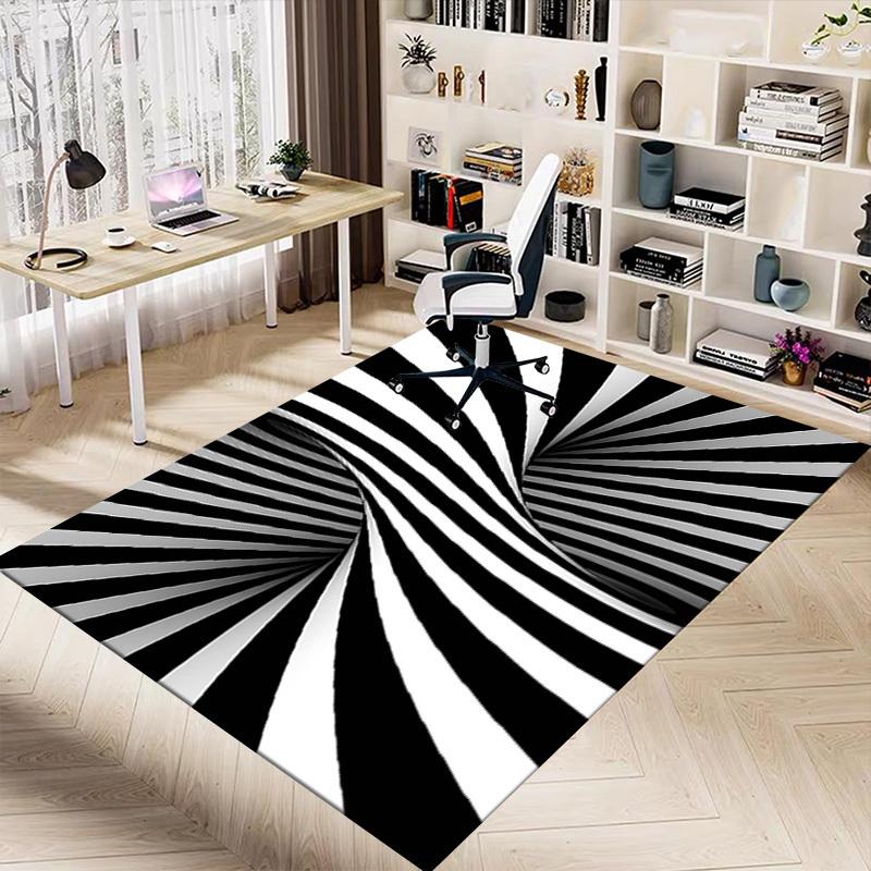 1 Stück gestreifter Spiral-Extragroßer rutschfester Teppichboden, Büro, Familie, Schlafzimmer, Studio, Großer Bereichsteppich, Innenbereichsteppiche, Lebendige Farben