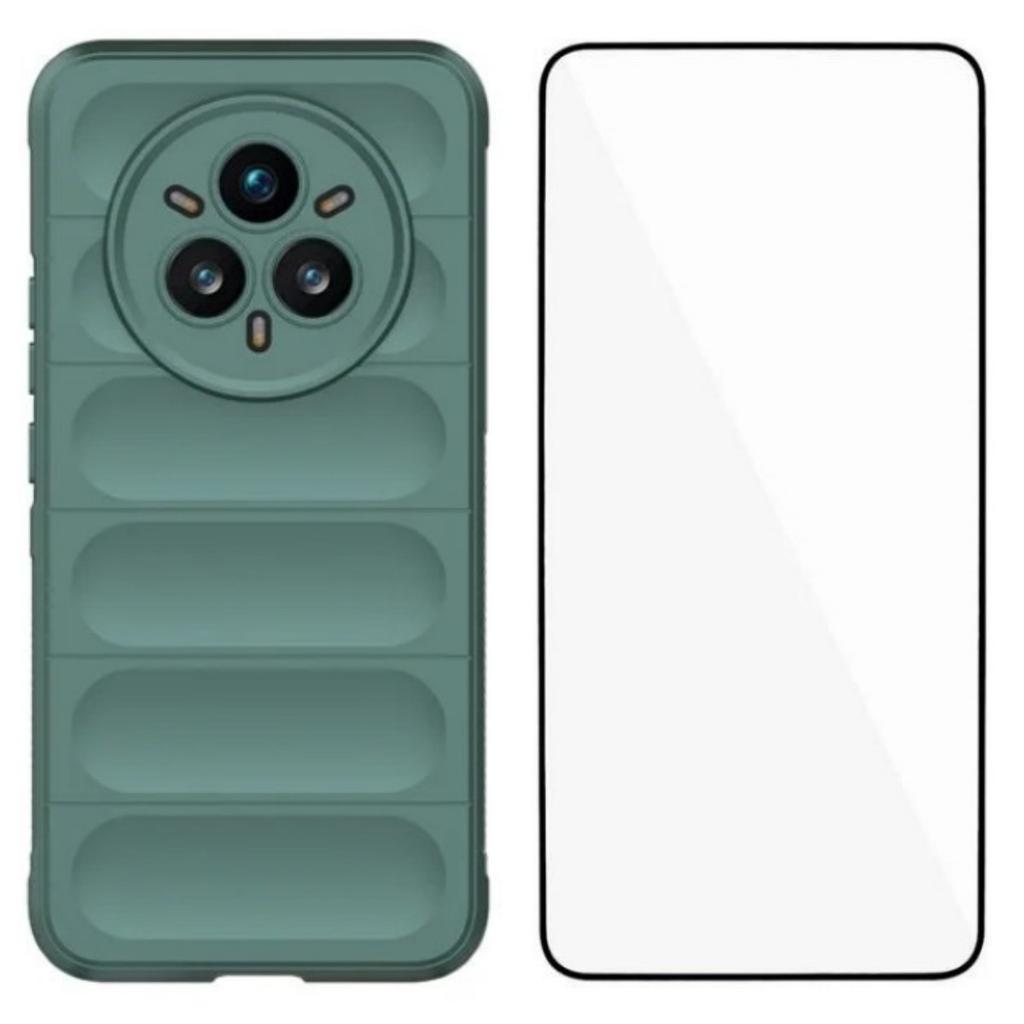For Realme 14 Pro+ 5G TPU Case WANLONFENG HD Series Anti Slip Phone Cover with Tempered Glass
