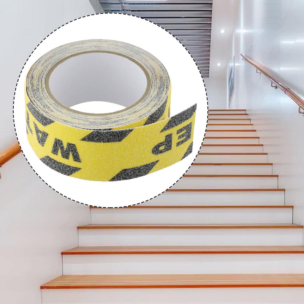 Vorsicht Stufe Anti-Rutsch Treppenaufkleber, 5CM*5M, Zuverlässige Leistung und Einfach anzubringen, Geeignet für jeden Raum