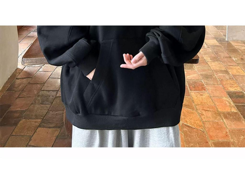 Męska bluza z kapturem oversize z wysokim kołnierzem w stylu czarownika - Jesienno-zimowa kurtka funkcyjna dla osób z fobią społeczną