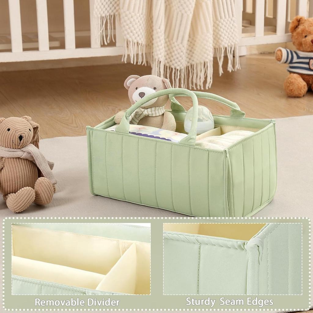 Spacious Diaper Caddy Organizer - Customizable Baby Organizers and Storage for Mom - Portable, Stylish Design