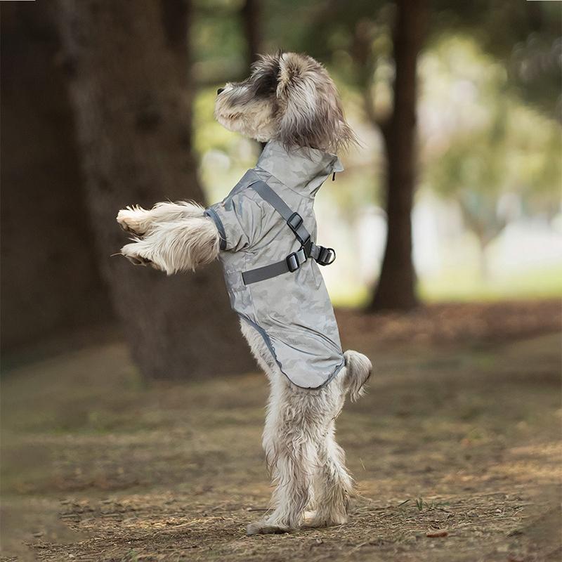 Pet Outdoor Dog Raincoat Reflective Waterproof Pet Spring Clothes Small Medium Dogs Hoodie Chest & Back Raincoat Accessories