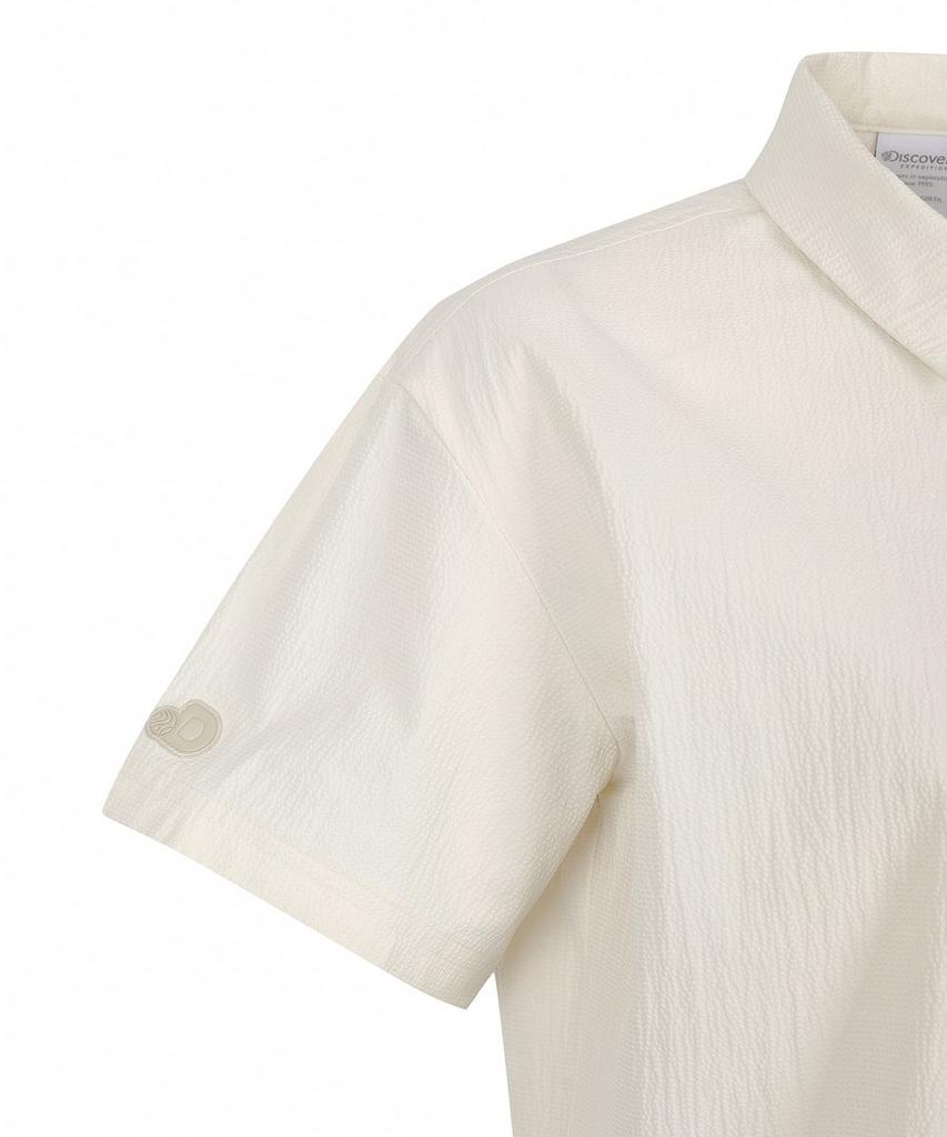 DISCOVERY EXPEDITION Women'S Seersucker Woven Polo Shirt (Ivory)