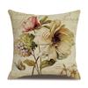 Linen Pillowcase American Rustic Rose Sofa Cushion Cover Retro Style Car Home Soft Decoration